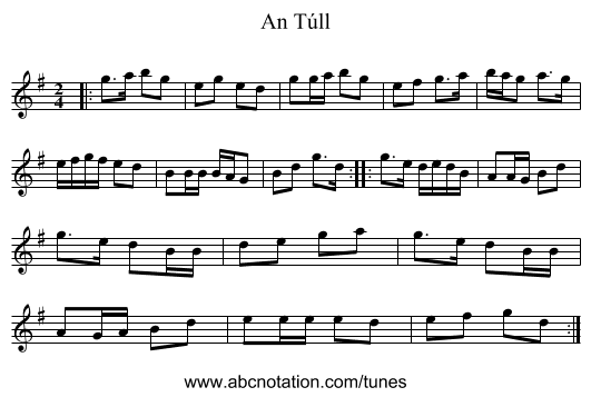 An Túll - staff notation