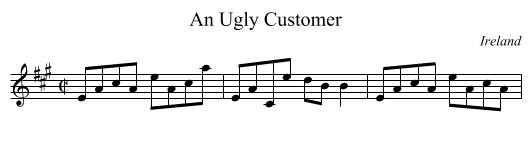 An Ugly Customer - staff notation
