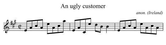 An ugly customer - staff notation