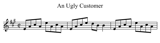 An Ugly Customer - staff notation