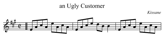 an Ugly Customer - staff notation