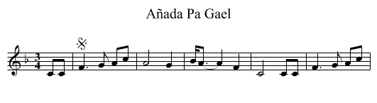 Añada Pa Gael - staff notation