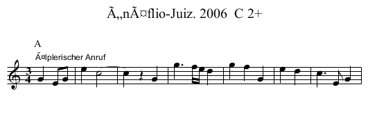 Ã„nÃ¤flio-Juiz. 2006  C 2+ - staff notation