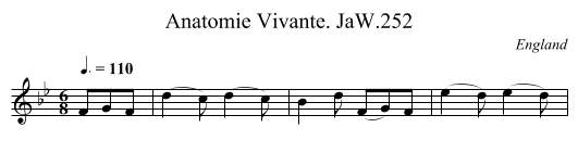 Anatomie Vivante. JaW.252 - staff notation