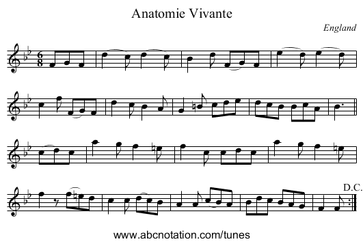 Anatomie Vivante - staff notation