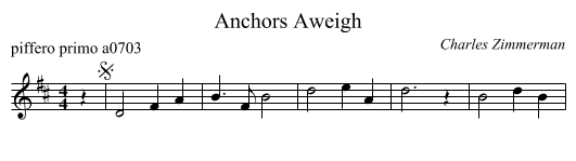 Anchors Aweigh - staff notation