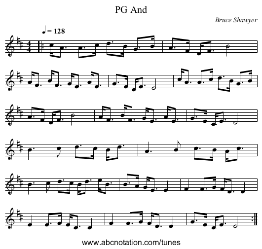 And, PG - staff notation