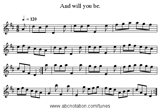 And will you be. - staff notation
