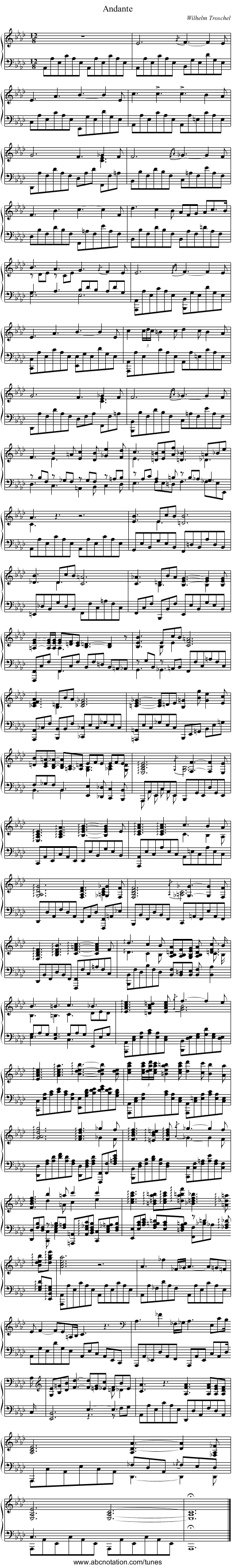 Andante - staff notation