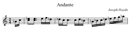 Andante - staff notation