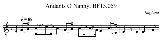 Andants O Nanny. BF13.059 - staff notation
