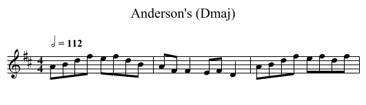 Anderson's (Dmaj) - staff notation