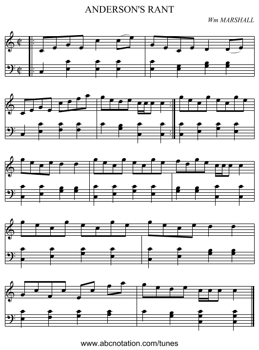 ANDERSON'S RANT - staff notation