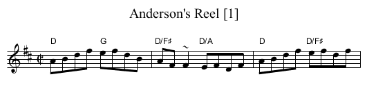 Anderson's Reel [1] - staff notation