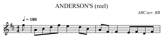 ANDERSON'S (reel) - staff notation