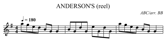 ANDERSON'S (reel) - staff notation