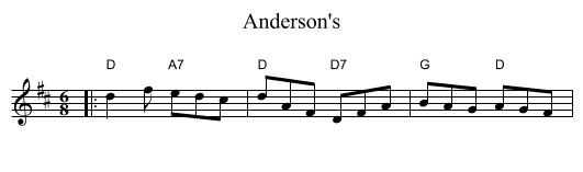 Anderson's - staff notation