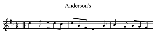 Anderson's - staff notation