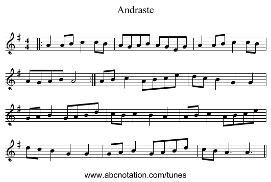 Andraste - staff notation