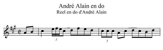 André Alain en do - staff notation
