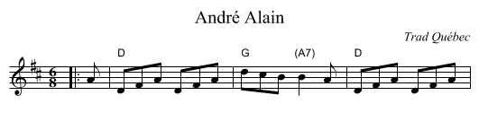 Andr&eacute; Alain - staff notation