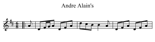 Andre Alain's - staff notation
