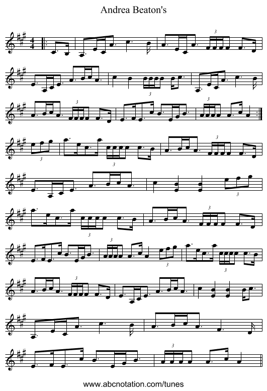 Andrea Beaton's - staff notation