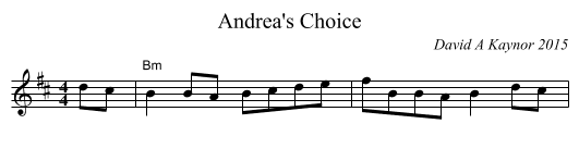 Andrea's Choice - staff notation