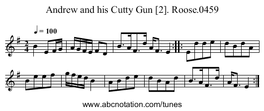 Andrew and his Cutty Gun [2]. Roose.0459 - staff notation