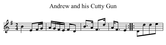 Andrew and his Cutty Gun - staff notation
