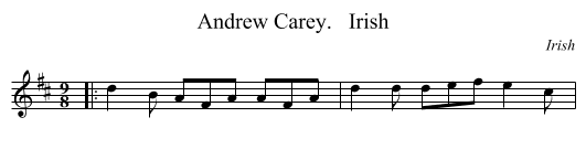 Andrew Carey.   Irish - staff notation