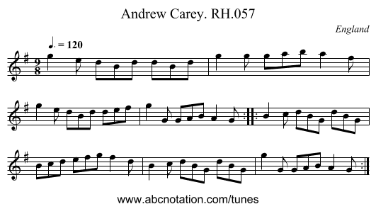 Andrew Carey. RH.057 - staff notation