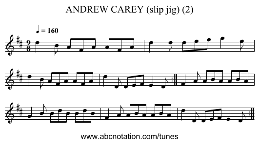 ANDREW CAREY (slip jig) (2) - staff notation