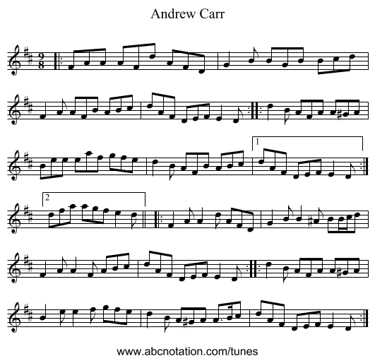 Andrew Carr - staff notation