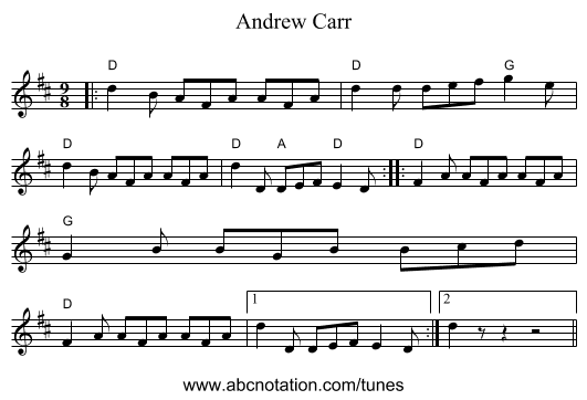 Andrew Carr - staff notation