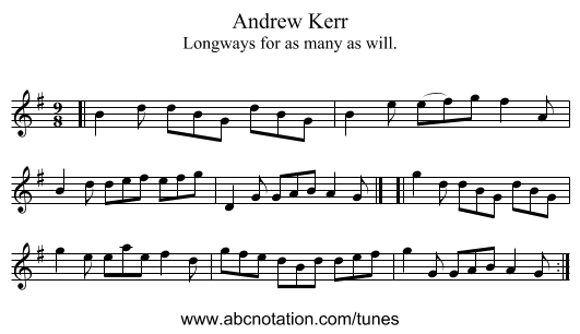 Andrew Kerr - staff notation