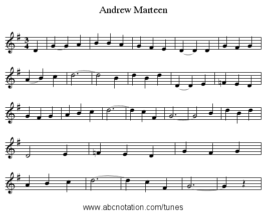 Andrew Marteen - staff notation