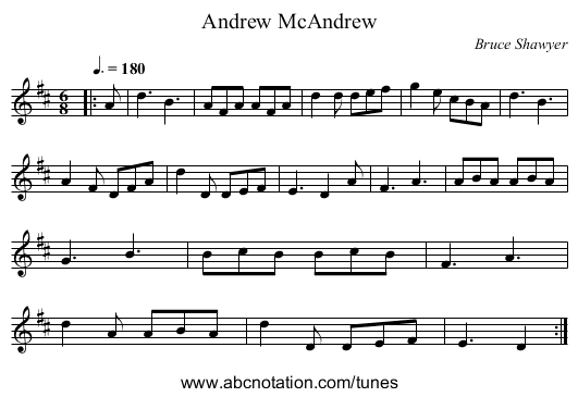 Andrew McAndrew - staff notation