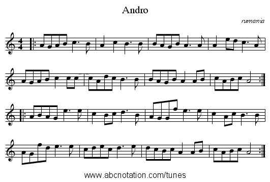 Andro - staff notation