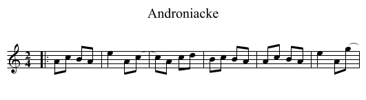 Androniacke - staff notation