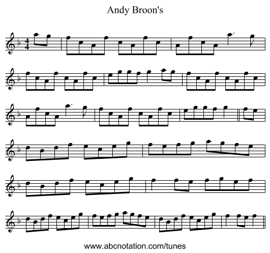 Andy Broon's - staff notation