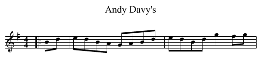 Andy Davy's - staff notation