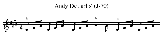 Andy De Jarlis' (J-70) - staff notation