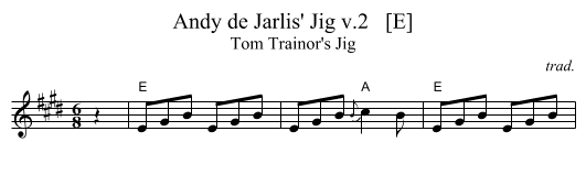 Andy de Jarlis' Jig v.2   [E] - staff notation