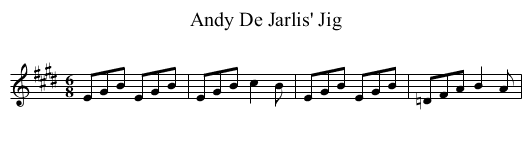 Andy De Jarlis' Jig - staff notation