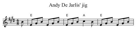 Andy De Jarlis' jig - staff notation