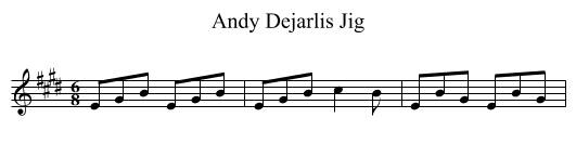 Andy Dejarlis Jig - staff notation