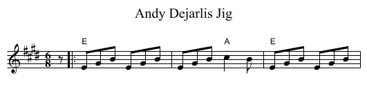 Andy Dejarlis Jig - staff notation
