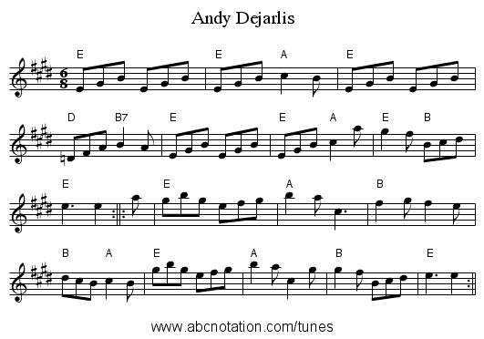 Andy Dejarlis - staff notation