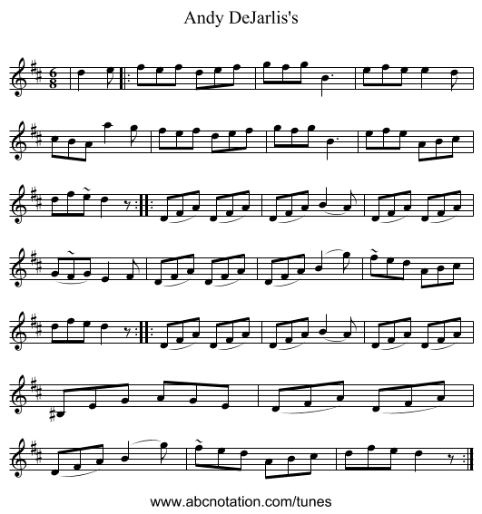 Andy DeJarlis's - staff notation